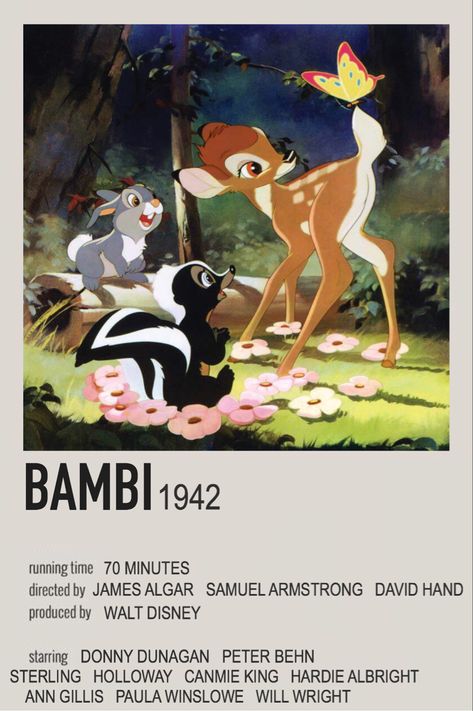 Bambi Movie Poster, Bambi Poster, Bambi Film, Bambi Movie, Old Disney Movies, Disney Movie Posters, Scrapbook Disney, Movie Card, Iconic Movie Posters