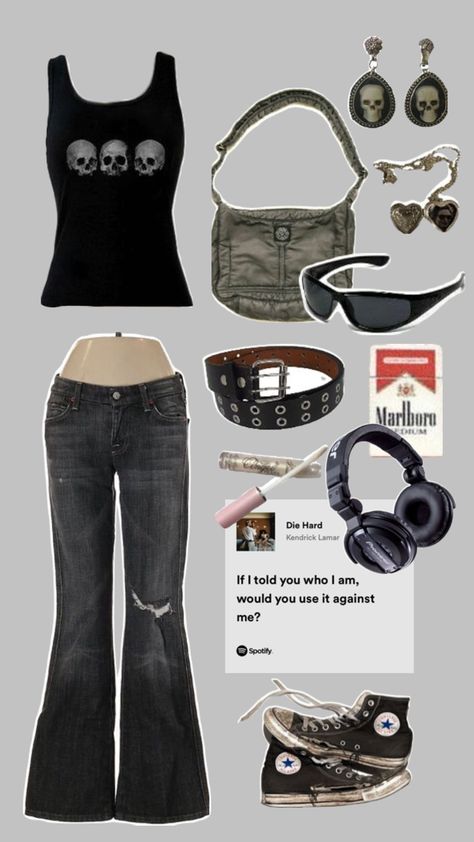 #grunge #emo #fit #fitinspo Jogger And Crop Top Outfit, 2000s Fashion Aesthetic, Trashy Outfits, Cargo Outfit, Grunge Emo, Outfits 2000s, Alt Outfits, Estilo Grunge, Anime Inspired Outfits