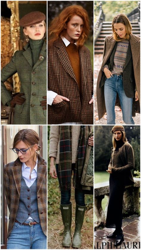 Ralph Lauren Style Aesthetic, Autumn Countryside Outfit, English Autumn Outfits, British Old Money Outfits, English Countryside Fashion Women, English Cottage Outfit, Vintage Ivy League Aesthetic, English Countryside Style Fashion, Old English Style Clothes