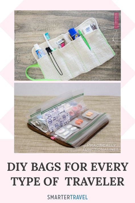 Travel Pouches Organizing Diy, Organisation, Diy Travel Kit For Women, Diy Travel Toiletry Bag, Suitcase Handle Wrap Diy, Diy Travel Laundry Bag, Diy Travel Wallet, Diy Travel Makeup Organizer, Travel Diy Gifts