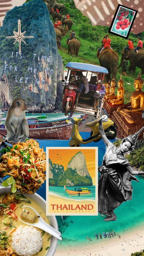 Thailand dreamin’ #summer #thailand #travel #wallpaper #bucketlist Culture Day, Thailand Activities, Thailand Pictures, Thailand Wallpaper, Thailand Vacation, Travel Collage, Thailand Photos, Thailand Holiday, Heaven Art
