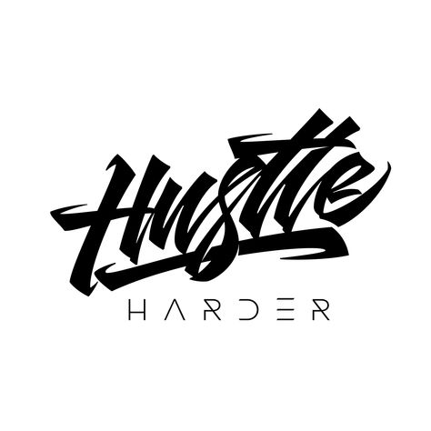 Hustle Harder handmade calligraphic lettering-logotype in original style.. Present your design on this mockup. Includes special layers and smart objects for your creative works. Tags: art, artwork, brush pen, brush pen lettering, calligraphic logotype, calligraphy, classy, custom font, font, hand made font, hustle, hustle hard, hustle harder, identity, lettering, lettering logo, logo, logotype, original, print, typgraphy, typographic logotype. #mockup #psdmockup #brandmockup #yellowimages Kinds Of Lettering, Hustle Graffiti, Hustler Tattoo, Hustle Tattoo, Hustle Logo, Tag Font, Hustle Design, Hustle Art, Lettering Logotype