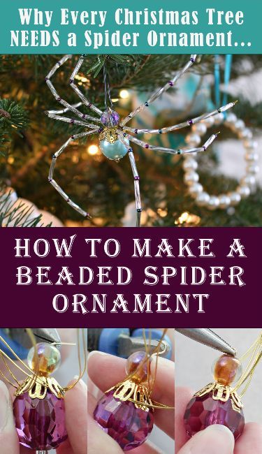 Natal, Christmas Spider Story, Spider Tutorial, Homemade Stocking Stuffers, Legend Of The Christmas Spider, Spider Ornaments, Christmas Spider Ornament, Beaded Ornaments Diy, Spider Ornament