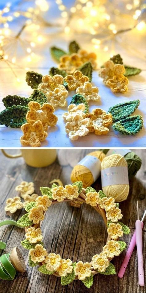 Poppy Crochet, Daisy Duke, Crochet Wreath, Crochet Design Pattern, Crochet Plant, Beginner Crochet Projects, Crochet Cushions, Fun Crochet Projects, Hippie Festival