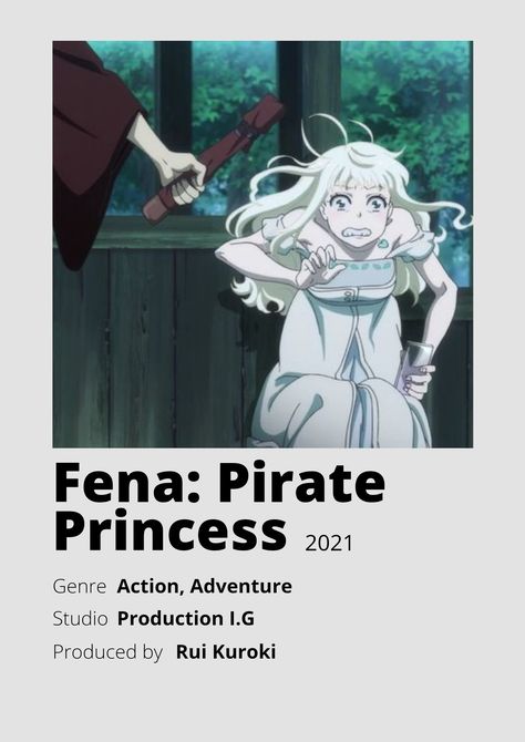 Cute Anime Posters, Romance Anime Art, Pirate Princess Anime, Fena Pirate Princess, Pirate Anime, Anime Watchlist, Romance Anime List, Romance Animes, Anime Names