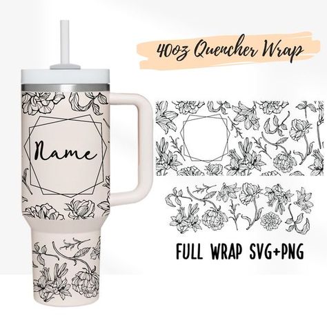 2 Designs 40oz Quencher Stanley tumbler Full wrap Line Mama Flower Floral Name Your Text | 40 oz SVG | 40oz SVG Cricut Silhouette Template 40 Oz Tumbler Wraps, Free Cricut Images, Inspirational Tumbler, Stanley Adventure, Summer Tumbler, Cricut Images, Stanley Tumbler, Silhouette Template, Free Cricut