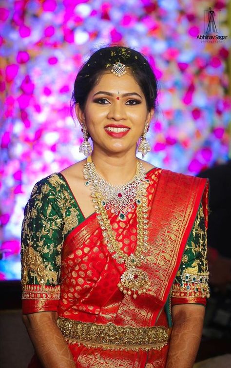 Blouse Designs Bridal, Pattu Sarees Wedding, Indian Bridal Sarees, Pattu Saree Blouse Designs, Wedding Saree Blouse, Wedding Saree Blouse Designs, Wedding Saree Collection, Wedding Blouse Designs, Maggam Work Blouse Designs