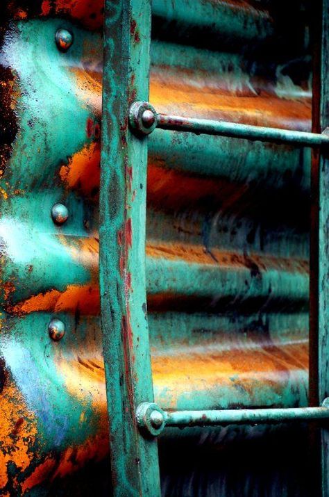 ~ It's a Colorful Life ~ Rust Never Sleeps, Rust In Peace, Peeling Paint, Rusty Metal, Orange And Turquoise, Aqua Turquoise, Surface Textures, Art Furniture, Color Textures