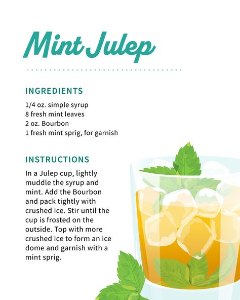 Big Batch Mint Julep, Kentucky Derby Menu Ideas, Mint Julep Recipe Kentucky Derby, Kentucky Derby Drinks, Oyster Party, Mint Julip, Girl Lunch, Mint Julep Cocktail, Derby Party Food