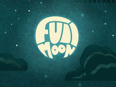 the text is a little too...goofy?...but interesting to see text in the moon shape. Logos, Moon Graphic Design, Portfolio Branding, Full Moon Party, Drawing Ideas List, Moon Graphic, Moon Logo, Graphic Design Photoshop, Hand Drawn Lettering