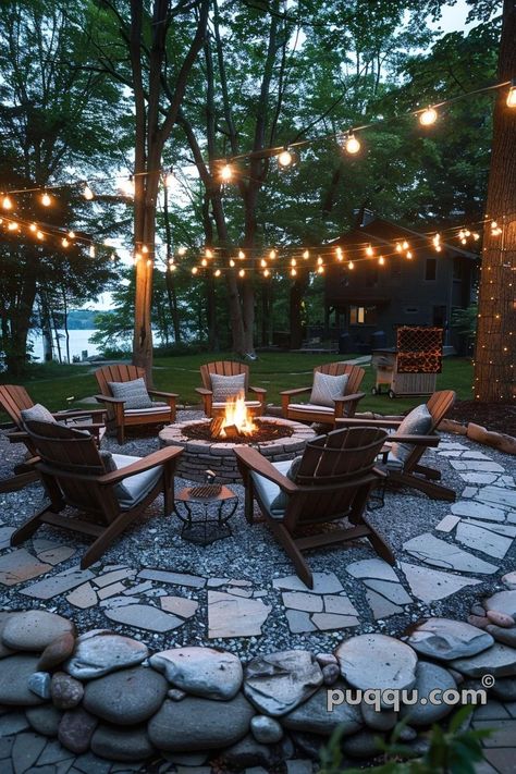 Backyard Fire Pit Ideas: Igniting Your Outdoor Oasis - Puqqu Low Maintenance Backyard Landscaping On A Budget, Front Yard Seating Area Ideas, Fire Pit Front Yard, Front Yard Fire Pit, Fire Pit Edging, Patio Fire Pit Ideas, Outdoor Fire Pit Ideas, Backyard Oasis On A Budget, Backyard Fire Pit Ideas