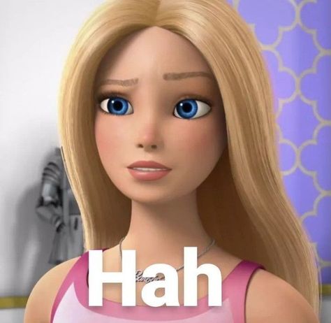 Barbie Jokes, Sticker Whatsapp, Funny Status Quotes, Funny Quotes Tumblr, Cute Disney Characters, Barbie Funny, Barbies Pics, Filipino Memes, Charli Damelio Photos