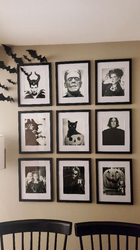 Officially Spooky Season. 🦇 #halloweenstyle #halloweendecorations #halloweendecor #cozyhalloween #severussnape #hocuspocus #halloweentown … | Instagram Half Bath Halloween Decor, Basement Halloween Party Ideas, Halloween Trends 2024, Halloween Mirror Decor, Diy Halloween Wall Decor, Fall Hanging Decor, Halloween Crafts Ideas, Halloween Arch, Diy Halloween Garland