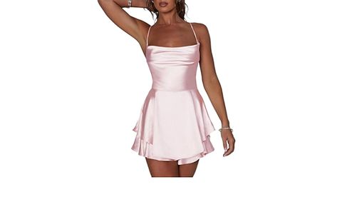 White Satin Mini Dress, Cocktail Dress Style, Womens Jumpsuits Casual, Pink Summer Dress, Aline Skirt, Silk Cami, Evening Dress Fashion, Backless Mini Dress, Suspender Dress