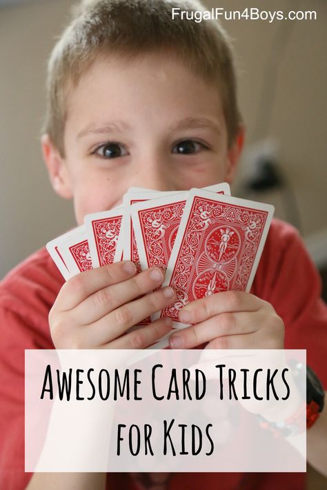 Three Awesome Card Tricks for Kids - Great activity for older kids and tweens/teens.  My boys love performing card tricks on each other! Card Tricks For Kids, Easy Magic Card Tricks, Easy Card Tricks, Magic Tricks For Kids, Magic Card Tricks, Easy Magic Tricks, Magic For Kids, Easy Magic, Card Tricks