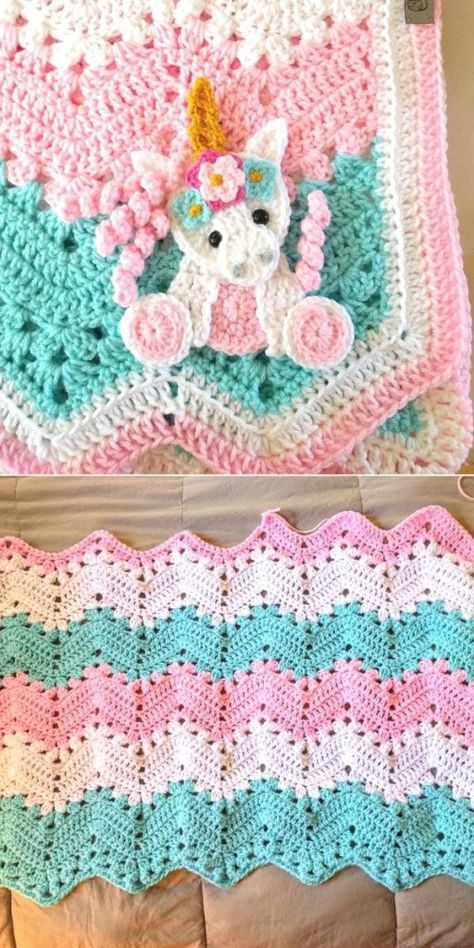 6 Day Kid Blanket, Zig Zag Crochet, Kid Blanket, Blankets Crochet, Crochet Baby Blanket Free Pattern, Easy Baby Blanket, Crochet Mignon, Confection Au Crochet, Easy Crochet Baby Blanket