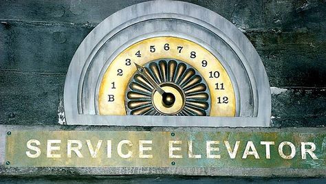 Service Elevator Sign from The Twilight Zone Tower of Terror Twilight Zone Halloween Decorations, Tower Of Terror Tattoo, Antique Elevator, Twilight Halloween, Haunted Hollywood, Hollywood Halloween, Haunted Maze, Hollywood Tower Hotel, Diy Disney Ears