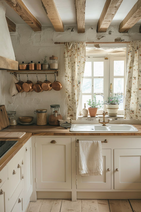 cottagecore kitchen, farmhouse kitchen, country kitchen, cottage kitchen, granny kitchen Shiplap Kitchen And Dining Room, Cottagecore Farmhouse Kitchen, Cottage Houses Inside, Cottage Farm Kitchen, Anne With An E Kitchen, Old House Decorating Ideas, Cottage Home Kitchen, Old English Cottage Kitchen, Kitchen Ideas Old Style