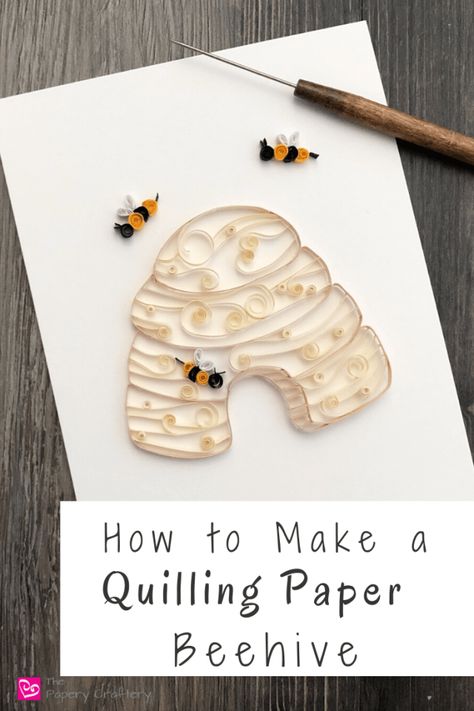 Paper Quilling Bees, Small Quilling Designs, Simple Paper Quilling Designs, Quilled Bee, Quilling Bee, Beginner Quilling, Quiling Paper Art, Quilling Patterns Tutorials, Free Quilling Patterns