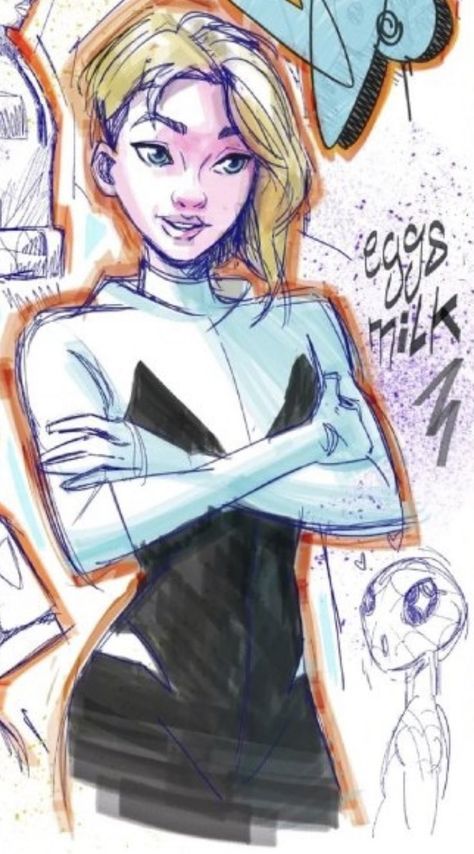 Gwen Across The Spiderverse, Miles Sketchbook, Sketchbook Pictures, Gwen Stacy Comic, Spiderman Girl, Abstract Pencil Drawings, Spiderman Art Sketch, Deadpool And Spiderman, Fandom Drawing