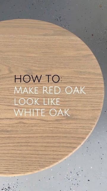 Natalie | DIY, Builds & Design on Instagram: "Love the look of white oak but can only find red oak and don’t like the pink undertones you see in the red oak? Well, here’s the perfect stain combo to turn red oak into the gorgeous tone and shade of white oak! 👍🏼 ✨What stains/liquids you need: -Varathane “Aged Wheat” -Varathane “Antique White” -Odorless Mineral Spirits ✨Mix these 3 in a ratio of 1:2:2 (aged wheat : antique white : mineral spirits) in a plastic cup until it’s a super pretty and wa Upcycling, Green Meaning, Red Oak Stain, White Washed Oak, Hemma Diy, Diy Furniture Renovation, Mineral Spirits, Furniture Rehab, Oak Stain