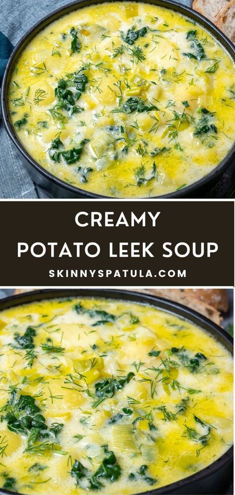 Potato And Leak Soup, Healthy Potato Leek Soup, Creamy Potato Leek Soup, Soup Pairings, Leeks Soup Recipes, Leek Recipes, Potato Leek, Summer Soup, Potato Leek Soup