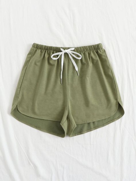 Cute Comfy Shorts, Night Pajama, Shein Shorts, Stretchy Shorts, Prom Hairstyles For Short Hair, Women Shorts, Track Shorts, Green Outfit, Comfy Shorts