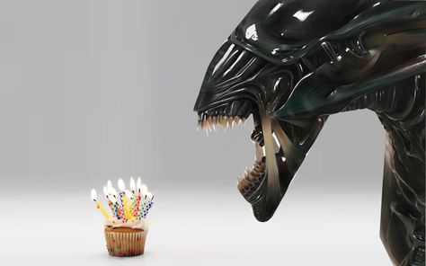 Happy Birthday Alien <3 Giger Alien, H.r. Giger, Alien Isolation, What's So Funny, Aliens Funny, Movie Birthday, Aliens Movie, Alien Vs Predator, Aliens And Ufos