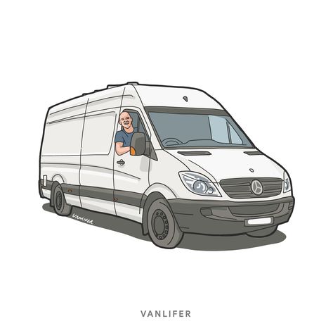 We are Vanlifer Conversions, Kits and Rentals We use the latest digital technology to produce flat pack camper van kits, create custom conversions and offer affordable van rentals.   #vanlife #campervan #camper Camper Van Graphics, Vanlife Drawing, Camper Van Drawing, Van Life Drawing, Campervan Illustration, Van Logo Design, Camper Van Illustration, Van Clipart, Van Cartoon