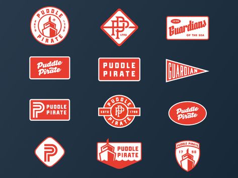 Puddle Patches by Chris Edington on Dribbble Vintage Graphic Design, Retro Logos, Retro Branding, Badge Logo, Branding Graphic Design, Badge Design, Vintage Graphic, Retro Logo, Patch Design