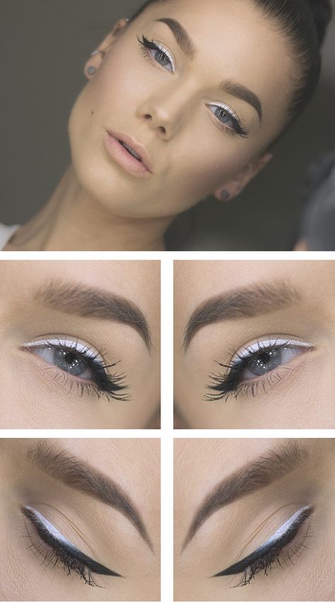 Ombreliner | Linda Hallberg Carnaval Make-up, Eyeliner Tips, Drag Make-up, Smink Inspiration, Vlasové Trendy, Linda Hallberg, White Makeup, White Eyeliner, Makijaż Smokey Eye