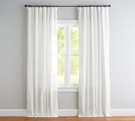 Pottery Barn Grey Blackout Curtains, Ivory Curtains, Linen Blackout Curtains, Flax Fiber, White Drapes, Curtain Length, Grey Curtains, Custom Drapes, White Pottery