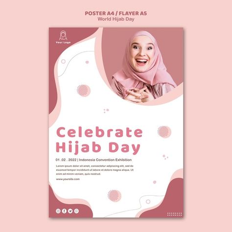 Poster template for world hijab day cele... | Free Psd #Freepik #freepsd #flyer #poster #template #world World Hijab Day Poster, World Hijab Day, Free Psd Poster, Background Poster, Download Poster, Flyer Poster, Cute Doodles, Poster Template