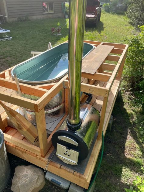 DIY Hot Tub Build Guide: Step-by-Step, Materials & More | Field Mag Outdoor Hot Tub, Diy Hot Tub, Outdoor Bathtub, Outdoor Tub, Hot Tub Backyard, Tub Ideas, Outdoor Bath, Piscina Natural, Stock Tank