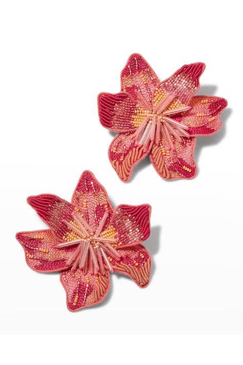 Fimo, Cotton Thread Embroidery, Diy Earrings Easy, Beaded Flowers Patterns, Seed Bead Flowers, Mignonne Gavigan, Jewerly Beads, Thread Bangles, Hand Embroidery Flowers