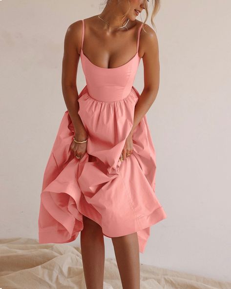 Elegant Summer Dresses, Look Plus Size, Solid Tank Tops, Sleeveless Outfit, Mode Boho, Dress Sleeve Styles, Solid Color Dress, Sleeves Clothing, Sling Dress