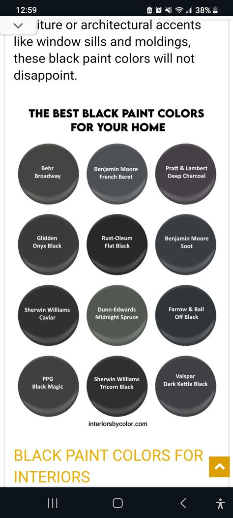 Black Paint Color, Dunn Edwards, French Beret, House Paint, Black Caviar, Best Black, Paint Colors For Home, Off Black, Farrow Ball