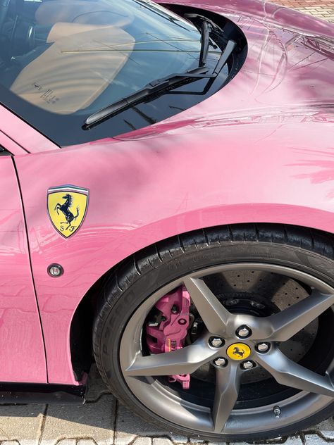 Ferrari Pink Car, Pink Farari Car, Pink Ferrari Aesthetic, F1 Pink Aesthetic, Pink Car Aesthetic, Ferrari Pink, Luxury Car Aesthetic, F1 Widget, Ferrari Aesthetic