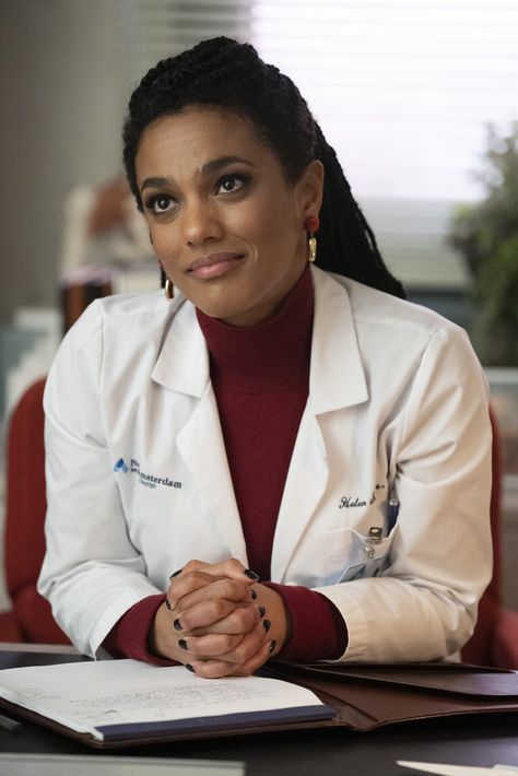 Image NEW AMSTERDAM -- "Perspectives" Episode 216 -- Pictured: Freema Agyeman as Dr. Helen Sharpe -- (Phot in New Amsterdam - Episode 2.16 - Perspectives album New Amsterdam Helen Sharpe, Dr Helen Sharpe, Helen Sharpe, Jenna Kelly, Janet Montgomery, Amsterdam Wallpaper, Freema Agyeman, Ryan Eggold, Female Celebrity Crush
