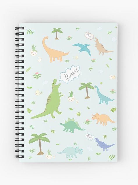 "Fun Dinosaurs Notebooks for Kids" Spiral Notebook by NomiCreates | Redbubble Dinosaur Notebook, Dinosaur Pattern, Kids Journal, Dino Party, Journal Themes, Dinosaur Kids, Son Love, Notebook Design, A Journal