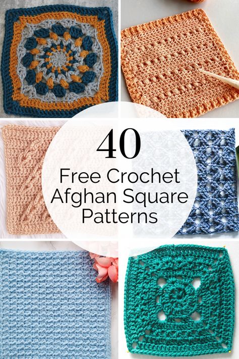 Learn new techniques and find new crochet designers with The Friendship Blanket CAL, a crochet afghan squares patchwork blanket offering 40 crochet afghan square patterns. These crochet squares patterns are designed to create a crochet afghan blanket but you can create nearly anything you like out of them. Crochet squares blankets are gorgeous and fun to create. You won't want to miss this one! Patchwork, 9 Inch Granny Square Free Pattern, Crochet Blocks Blanket, Crochet Pattern Squares Free, Patchwork Squares Crochet, Different Granny Square Blanket, Crochet Blanket With Squares, Crochet As You Go Blanket, Textured Granny Square Crochet Pattern