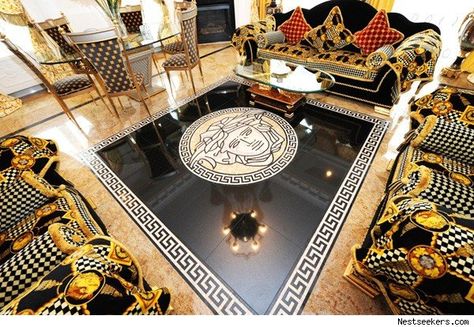 Love Versace? Enough to Live in a Home Covered in the Look? - AOL ... Versace Home Decor, Versace Furniture, Versace Bedding, Versace Design, Versace Wallpaper, Versace Mansion, House Of Versace, Versace Home, Luxury Decor