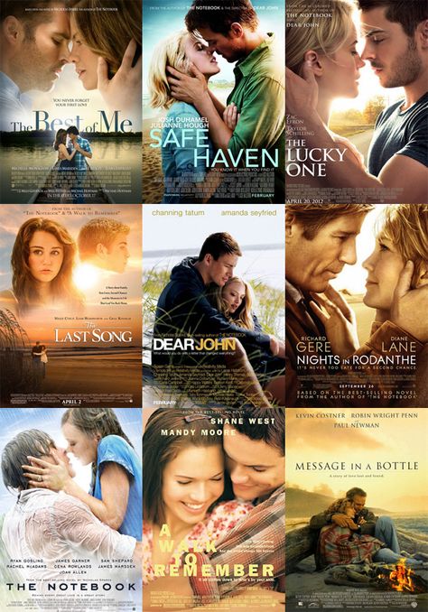 9 of the 11 Nicholas Sparks Movies,  not pictured - The Longest Ride and The Choice Party Games For Teenagers, Games For Teenagers, Nicholas Sparks Movies, Netflix Movie List, Nicholas Sparks Books, Longest Ride, Shane West, The Longest Ride, Movie To Watch List