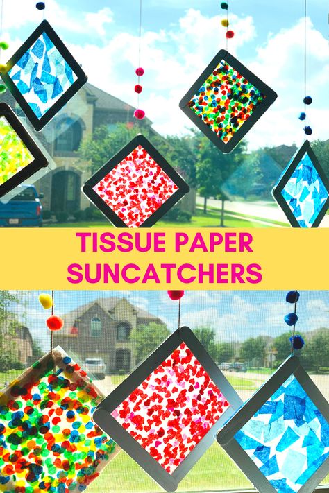 Tissue Paper Crafts, Therapeutic Arts And Crafts, Kunst For Barn, School Age Crafts, Summer Arts And Crafts, Sun Crafts, Window Crafts, Summer Camp Crafts, Vbs Crafts