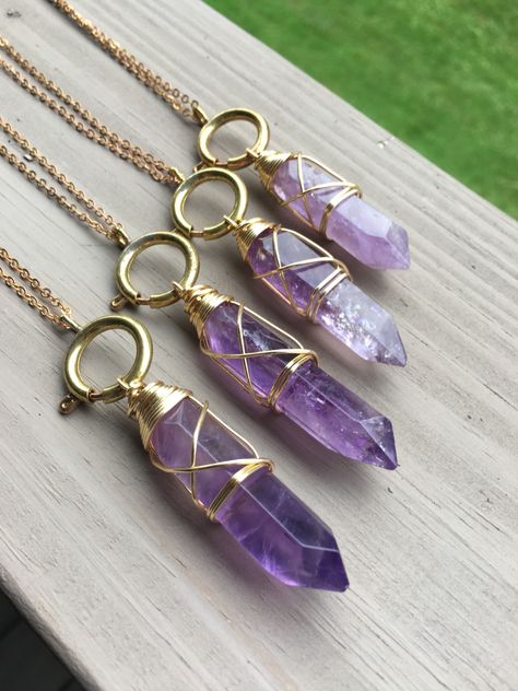 Crystal Necklace Amethyst, Crystal Necklace Purple, Purple Crystal Jewelry, Amethyst Accessories, Necklaces Amethyst, Amethyst Crystal Jewelry, Purple Crystal Necklace, Magic Necklace, قلادات متدلية