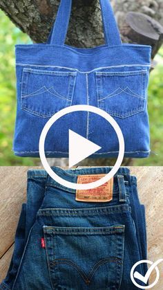 Jeans Bag Diy, Denim Bags From Jeans, Återvinna Jeans, Tas Denim, Diy Bags Jeans, How To Make Jeans, Diy Old Jeans, Bag From Old Jeans, Blue Jean Purses