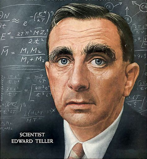 Edward Teller – TIME 1957 by Artzybasheff. © Image is copyright of its respective owner, assignees or others. Boris Artzybasheff, Edward Teller, Romance Book Covers Art, Austria Hungary, Scifi Art, Manhattan Project, Drawings Photography, Romance Book Covers, Jewish Family