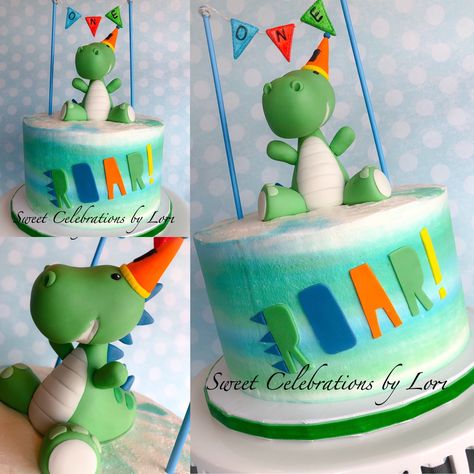 Dinosaur Smash Cake, Dinosaur Birthday Theme, Boys 1st Birthday Cake, Dinosaur Birthday Party Decorations, Dino Cake, Dinosaur Birthday Cakes, Dinosaur Themed Birthday Party, Dino Birthday Party, Dinosaur First Birthday