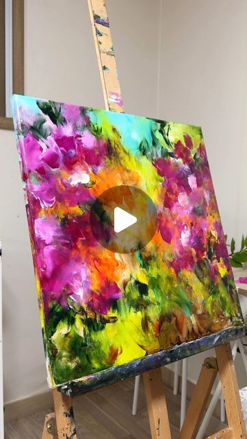 Abstract Painting Diy, Acrylic Flower Painting, Abstract Art Painting Techniques, Flower Drawing Tutorials, Abstract Painting Techniques, Abstract Art Diy, Abstract Flower Art, Flower Painting Canvas, Abstract Floral Art