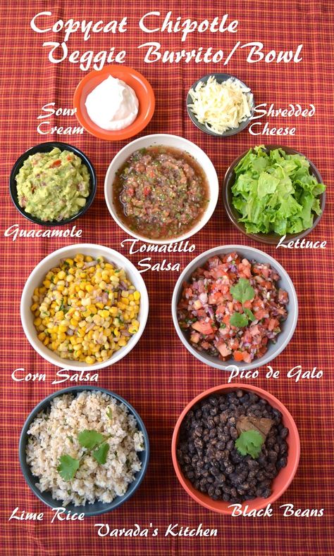 Veggie Burrito Bowl, Chipotle Recipes, Copycat Chipotle, Vegan Chipotle, Burrito Bowls Recipe, Veggie Burrito, Food Mexican, Printable Menu, Veggie Bowl